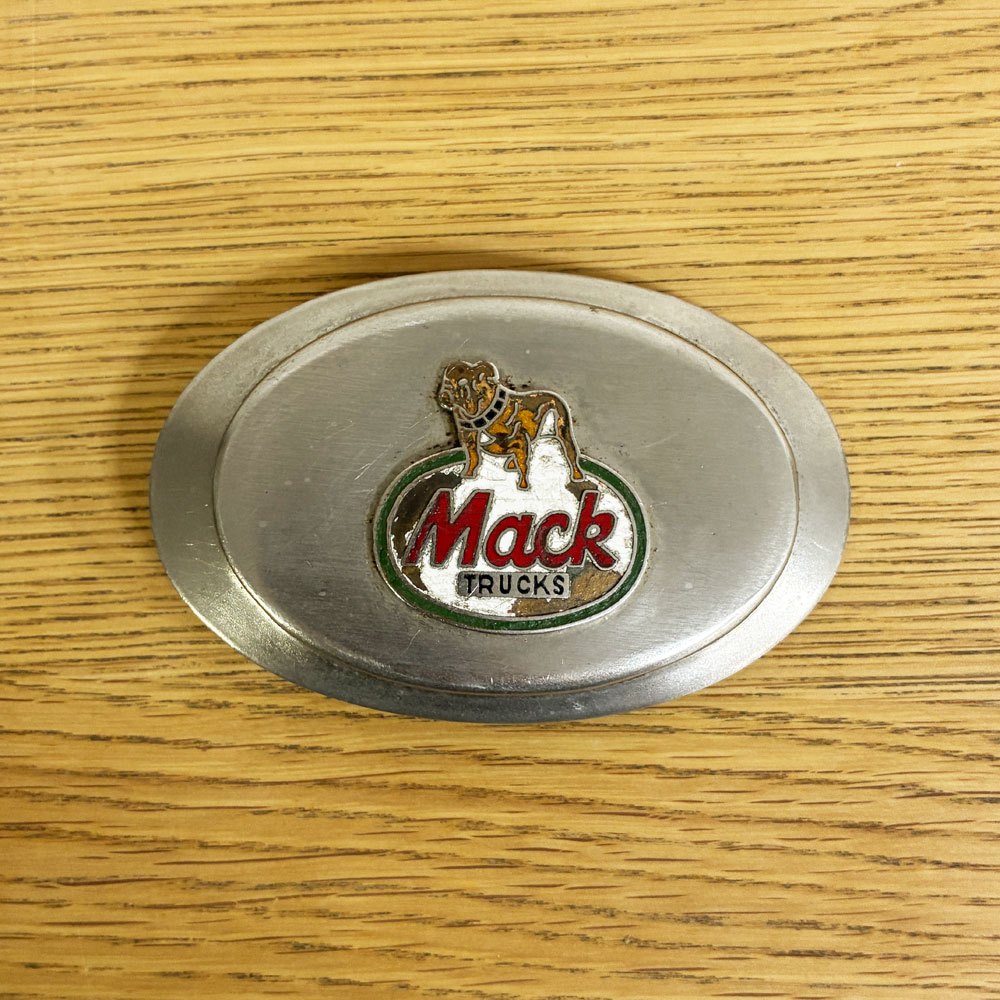 マックトラックス Mack Trucks ブルドッグ ベルトバックル エナメル 1970～1980年代 米国 USビンテージ ●