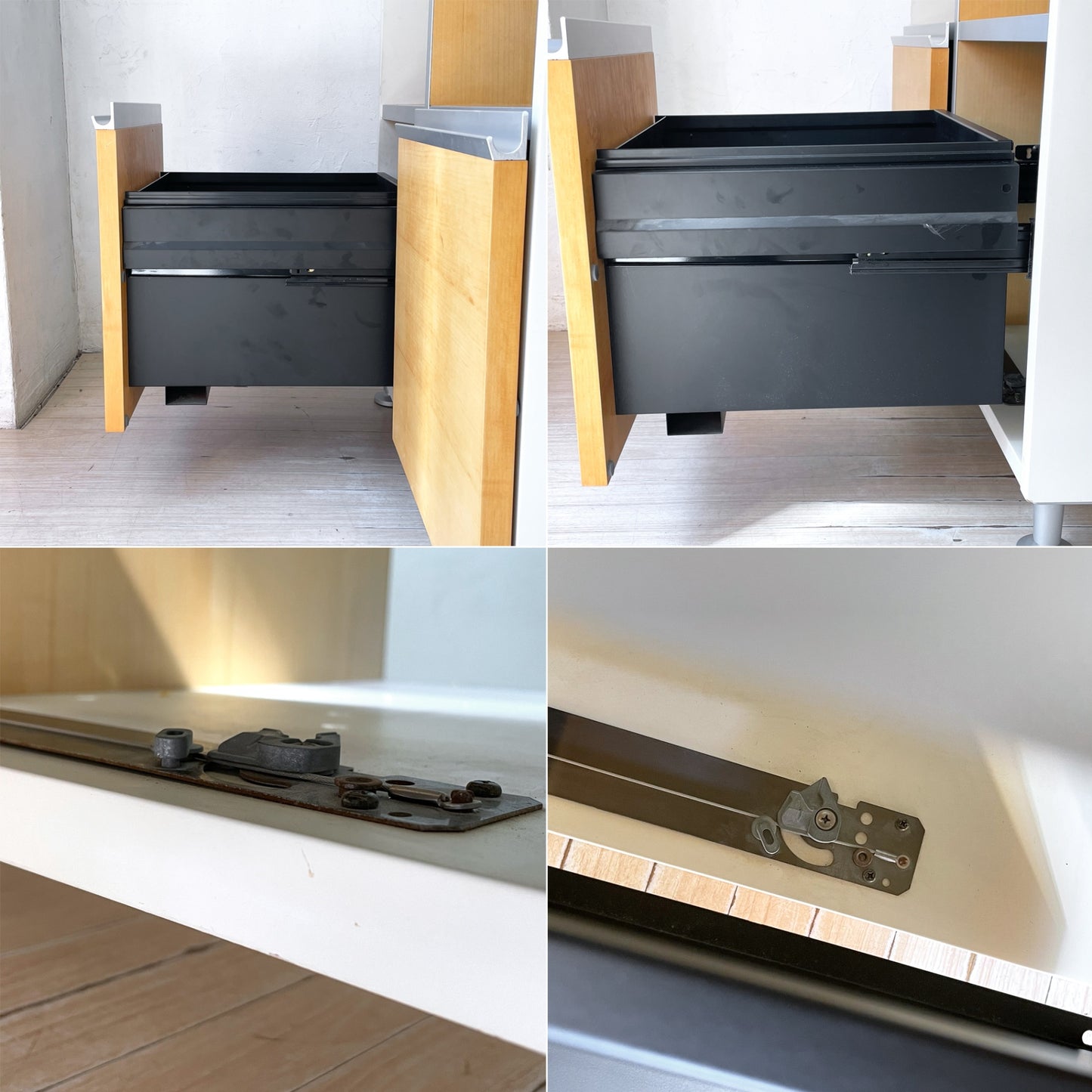 モダンデザイン modern Design 2ドロワー 2列3段 ファイリングシェルフ 2dr Filing Shelf 背面フロストガラス ★