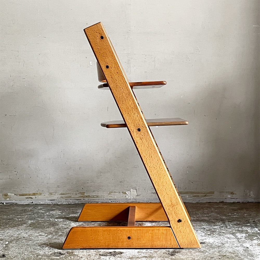 ストッケ STOKKE トリップトラップ TRIPP TRAPP ベビーチェア キッズチェア S/N無し 木製ガード レザーベルト ノルウェー 北欧家具 ■