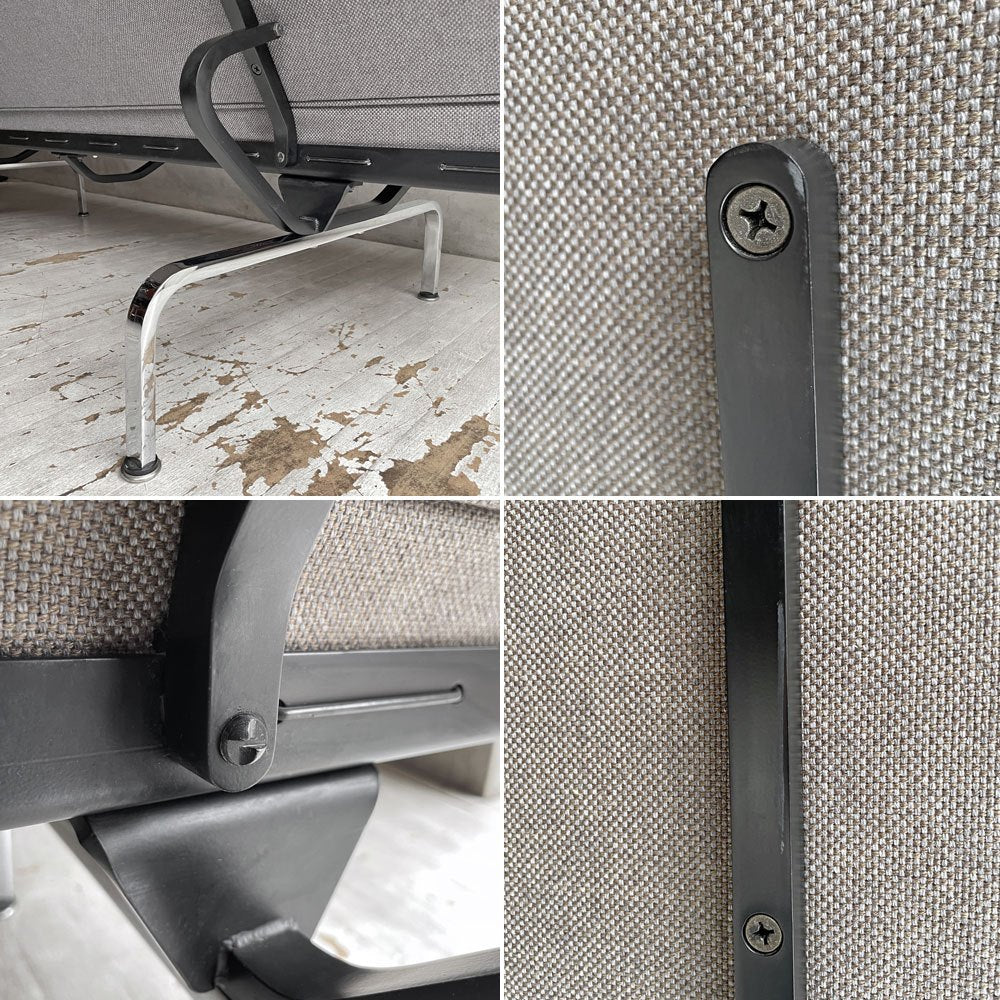 ハーマンミラー Herman Miller イームズソファ コンパクト  Eames Sofa Compact 3P 3人掛け C&R. イームズ ミッドセンチュリー ファブリック・ウレタン 張替済 ♪