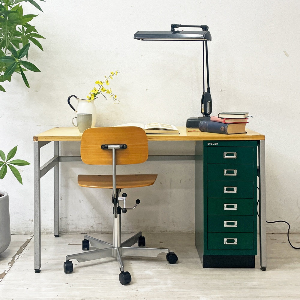 インダストリアルデザイン ワークデスク W120cm 作業台 机 店舗什器 スチールフレーム ●