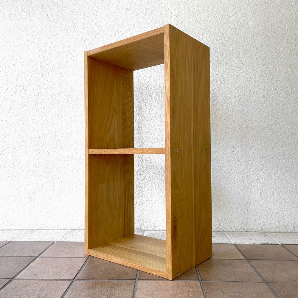 無印良品 MUJI スタッキングシェルフ 1列2段 オーク材 オープンシェルフ 本棚 収納棚 飾り棚 W42cm ナチュラル ◇