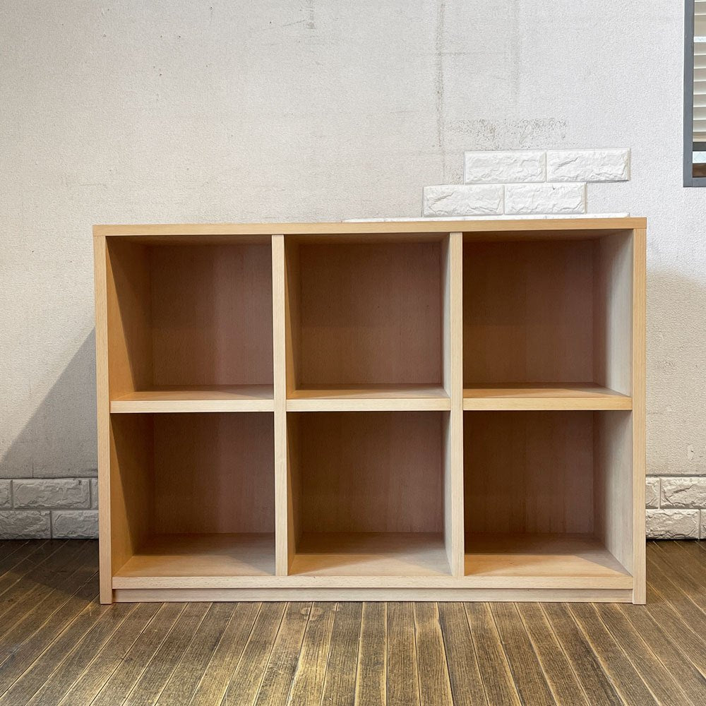 オーダー家具 木製 3x2 レコードラック シェルフ オープンラック ブナ材 W108.5cm ナチュラルデザイン ◎