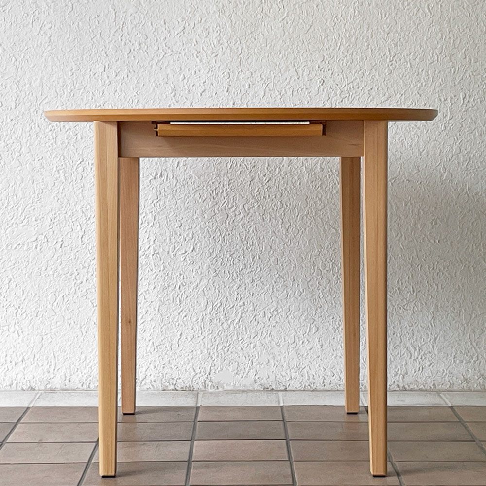 モダンデザイン Modern Design メープル材 ダイニングテーブル エクステンション オーバル W90-120cm 国産家具 ナチュラル ◇