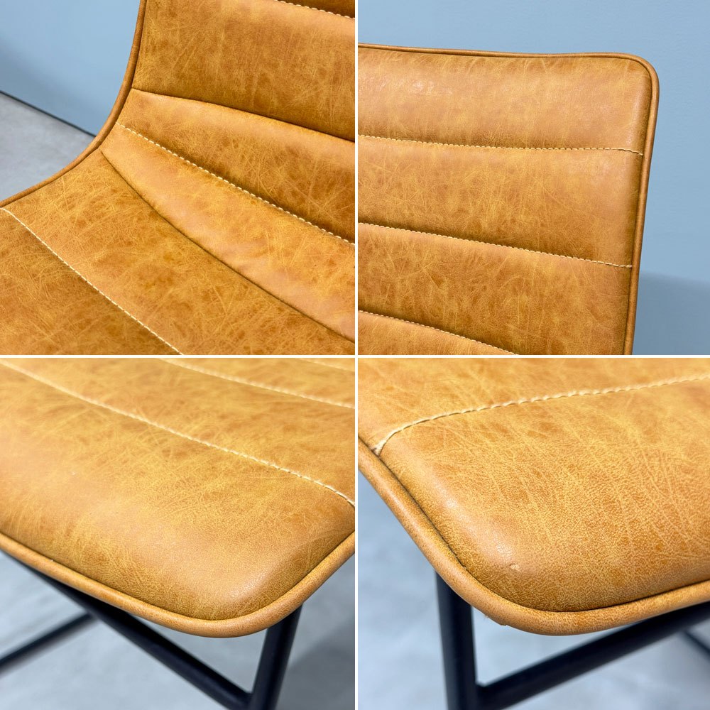 クラッシュゲート CRASHGATE ノットアンティークス Knot Antiques クロエ CHLOE ダイニングチェア PUレザー スチール キャメル ◎