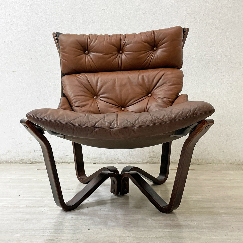 BRUNSTAD MOBELFABRIKK バイキングチェア Jim Myrstad ラウンジチェア 1Pソファ 北欧家具 本革 ビンテージ 北欧 ノルウェー ●