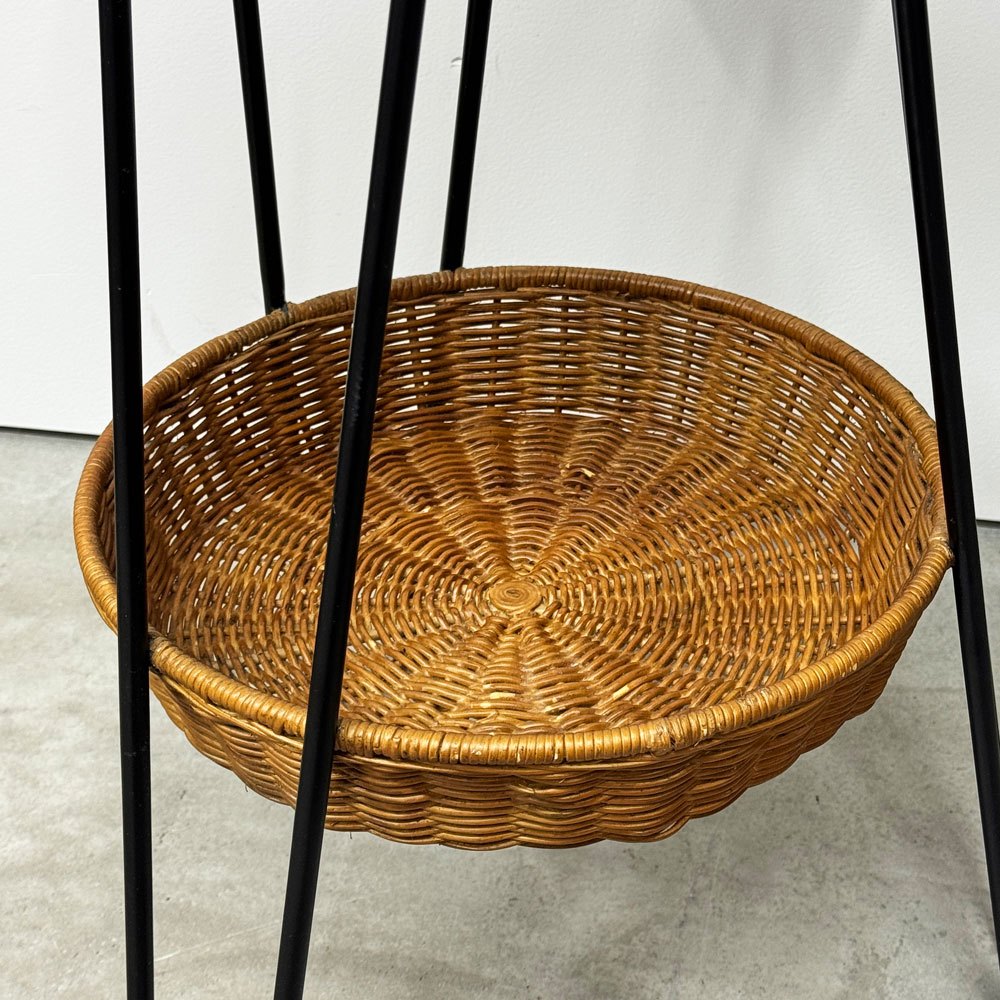 イデー IDEE ワラビー WALLABY サイドテーブル SIDE TABLE ラタン スチール ブラック ナチュラルモダン H60㎝ 定価￥39,900- ◎