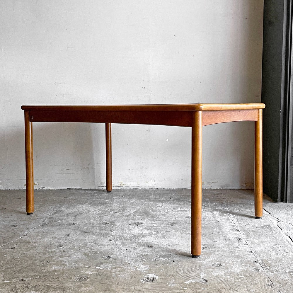 松田家具 MATSUDA ビンテージ 木製 ダイニングテーブル デコラトップ 丸脚 W124cm 昭和レトロ Japan vintage ■