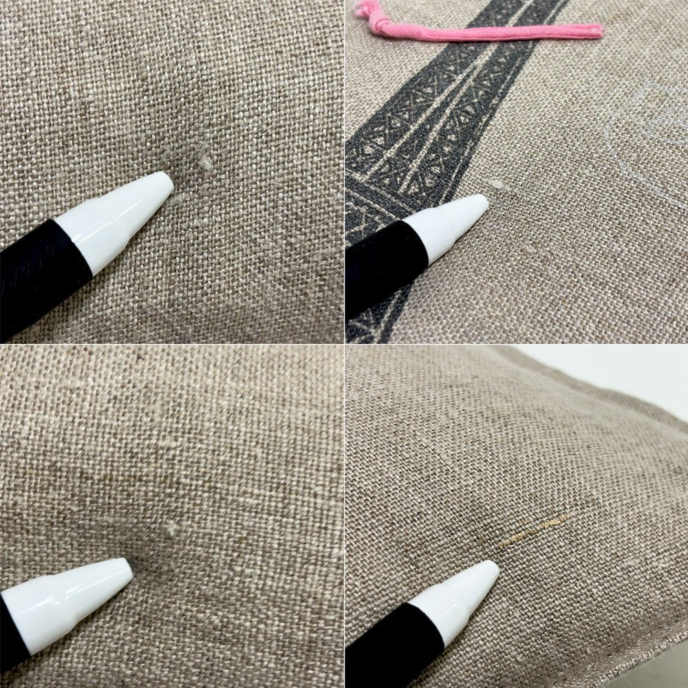 コーラルアンドタスク Coral & Tusk クッション エッフェル塔 ウサギ 刺繍 カバーリング 31×41cm 廃番 ●