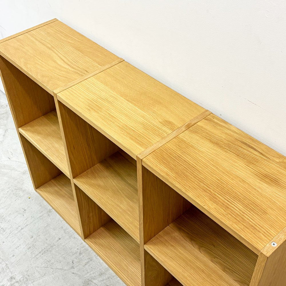 無印良品 MUJI スタッキングシェルフ 3列2段 オーク材 W121cm ナチュラルデザイン ●