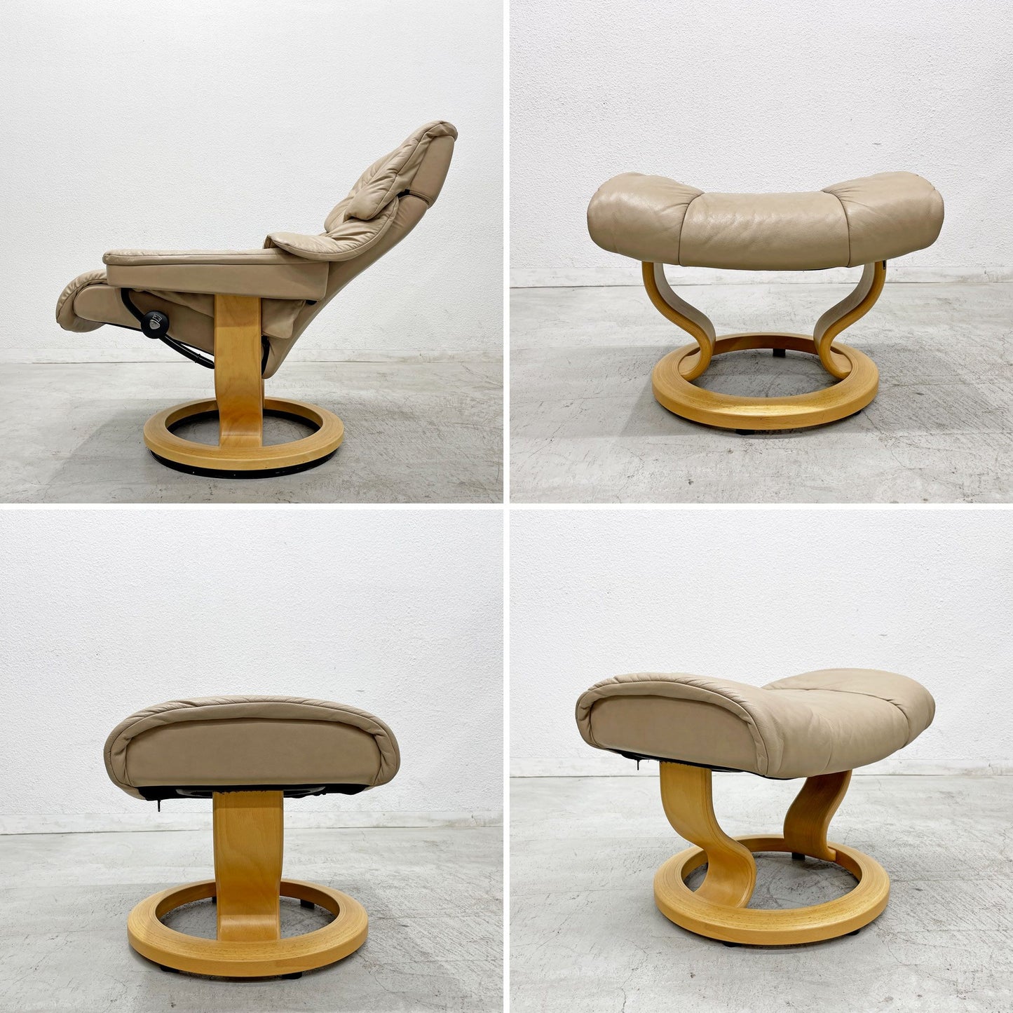 エコーネス EKORNES ストレスレスチェア Stressless レノ RENO リクライニングチェア オットマンセット ノルウェー Mサイズ 〓