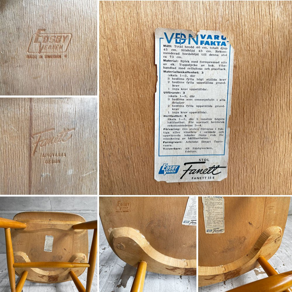 エズビーヴァーケン Edsby Verken ファネットチェア Fanett Chair ダイニングチェア チーク材×ビーチ材 イルマリ・タピオヴァーラ スウェーデン 北欧ビンテージ ♪