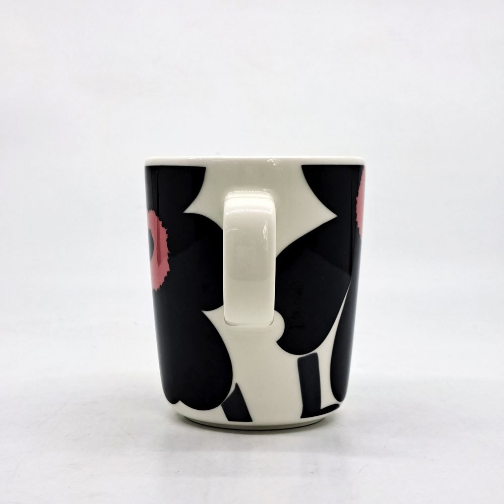 マリメッコ marimekko ウニッコ UNIKKO マグカップ コップ 250ml ブラック×ピンク マイヤ・イソラ Maija Isola 2015年 日本限定カラー 廃番 A ●