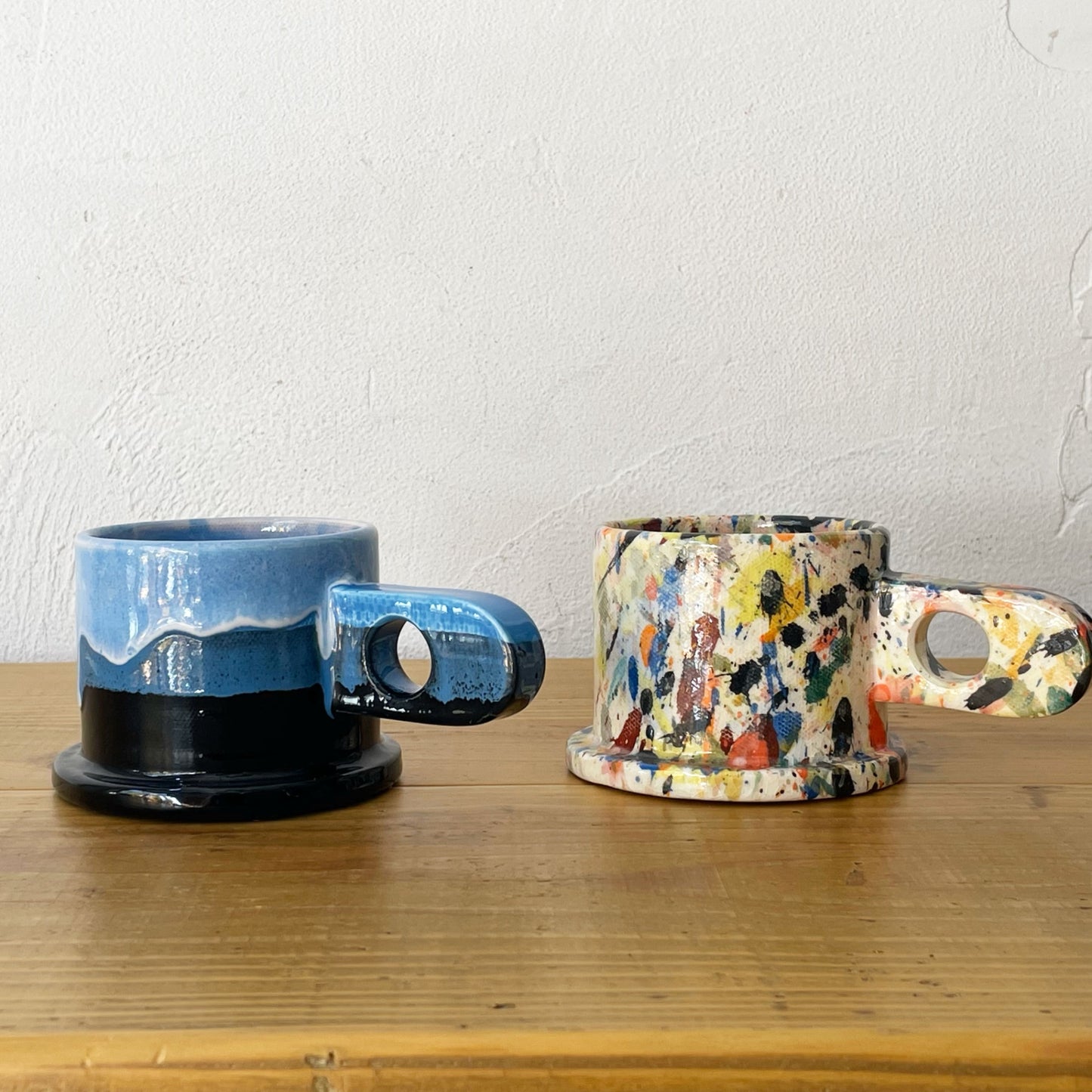 エコ パーク ポッテリー Echo Park Pottery ピーター・シャイヤー Peter Shire マグカップ ブルー×ブラック ポストモダン ★