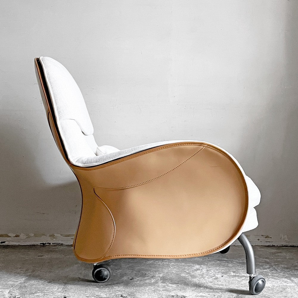 デパドヴァ Depadova ルイジアナ Louisiana ラウンジチェア 本革 フェザー キャスター ヴィコ・マジストレッティ イタリアモダン ■