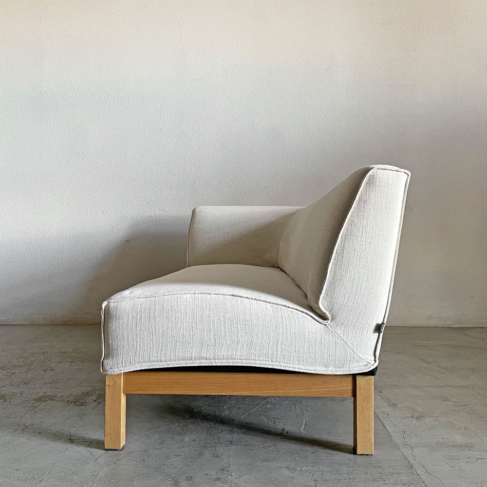 アクタス ACTUS ポトス POTHOS 1アームソファ 片肘 W163cm アッシュ材 カバーリングファブリック ホワイト系 カタログ価格￥88,200- 廃番 〓