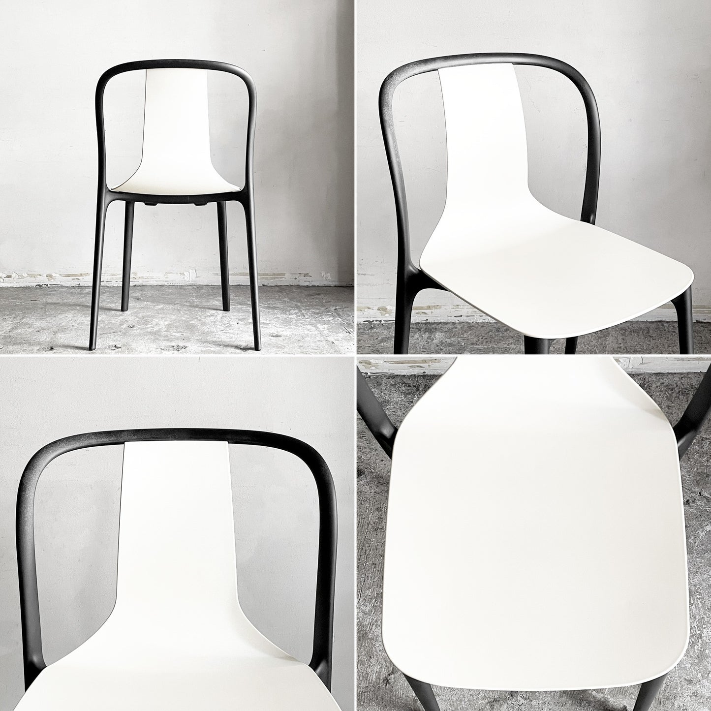 ヴィトラ Vitra ベルヴィルチェア Belleville Chair ダイニングチェア スタッキングチェア クリーム ロナン & エルワン・ブルレック A ■