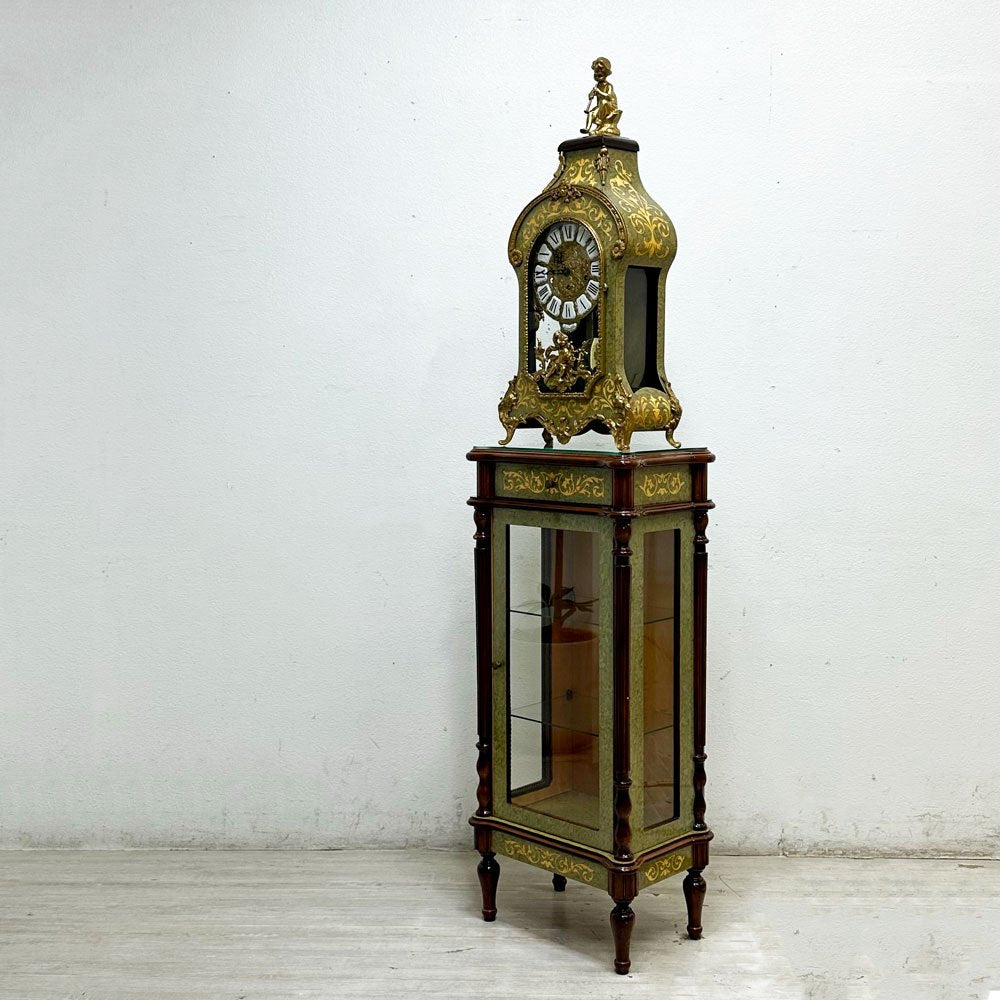 イタリア アルテム ARTEM 象嵌キャビネットクロック 303 ゼンマイ式置時計 ホールクロック ドイツムーブメント 現状品 ●