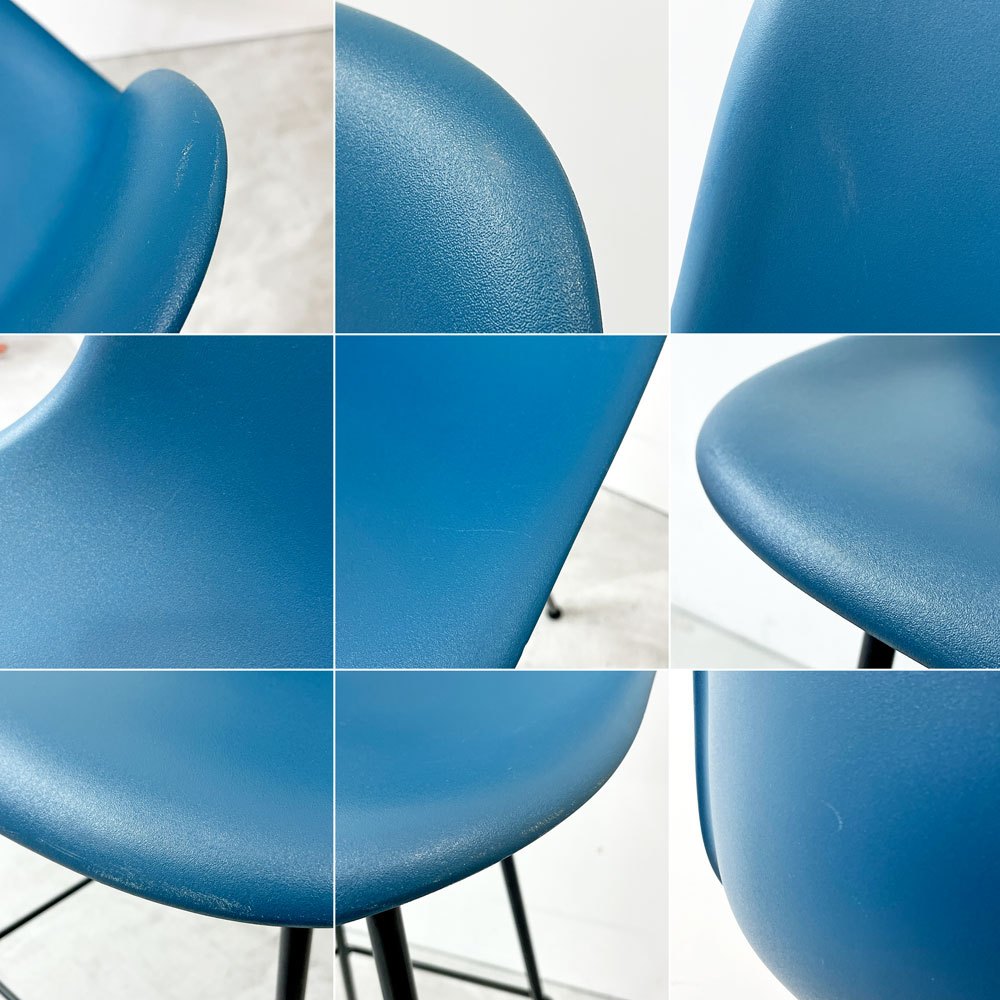 ハーマンミラー Herman Miller イームズプラスチックシェルスツール バーハイトスツール H115.5cm ポリプロピレン製 ブルー ミッドセンチュリー B ●