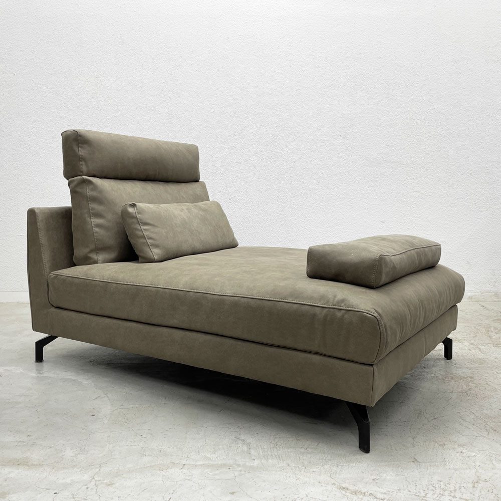 リラックスフォーム RELAX FORM グラシエーロ GLACIERO シェーズロング シェーズソファ レザーテックス ヘッドレスト&アームクッション付 関家具 〓