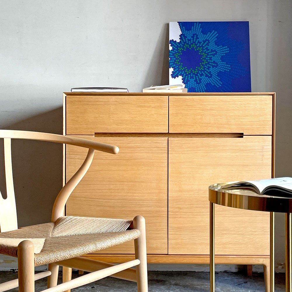 タイムアンドスタイル TIME&STYLE ホリゾンタルコンポジションキャビネット HORIZONTAL Composition Cabinet オーク材 W90cm ナチュラルモダン ■