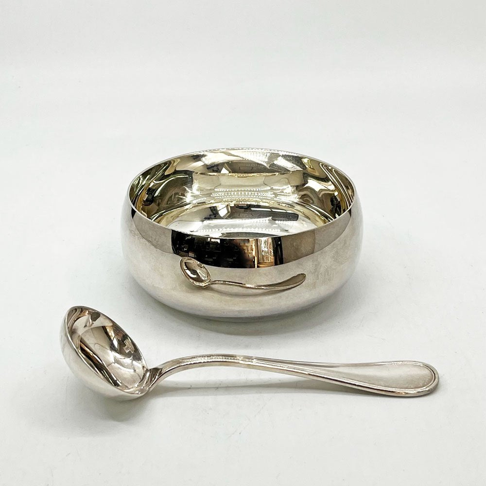 クリストフル CHRISTOFLE アルビ ALBI シュガーレードル＆ボウル セット カトラリー 銀メッキ 銀食器 王室御用達 フランス 箱付 ●