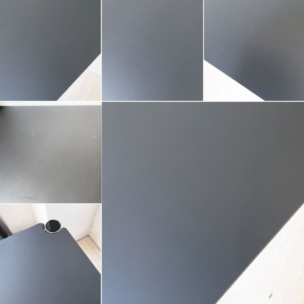 USMモジュラーファニチャー USM Haller USMハラーテーブル ワーキングデスク ダイニング チャコールリノリウム アジャスター 高さ調整機能付 スイス A★