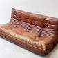 リーンロゼ ligne roset トーゴ TOGO 3Pソファ 3人掛けソファ 3シーター 本革 ブラウン ミッシェル・デュカロワ Michel Ducaroy ●