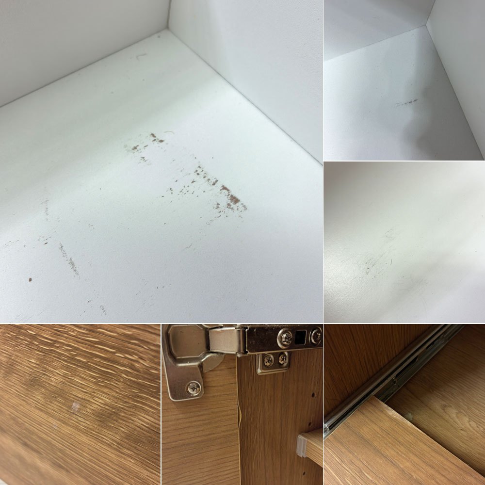 ロウヤ LOWYA キッチンキャビネット Kitchen Cabinet 食器棚 レンジ台 ステンレススライドボード W120cm ナチュラル 定価￥89,990- ●
