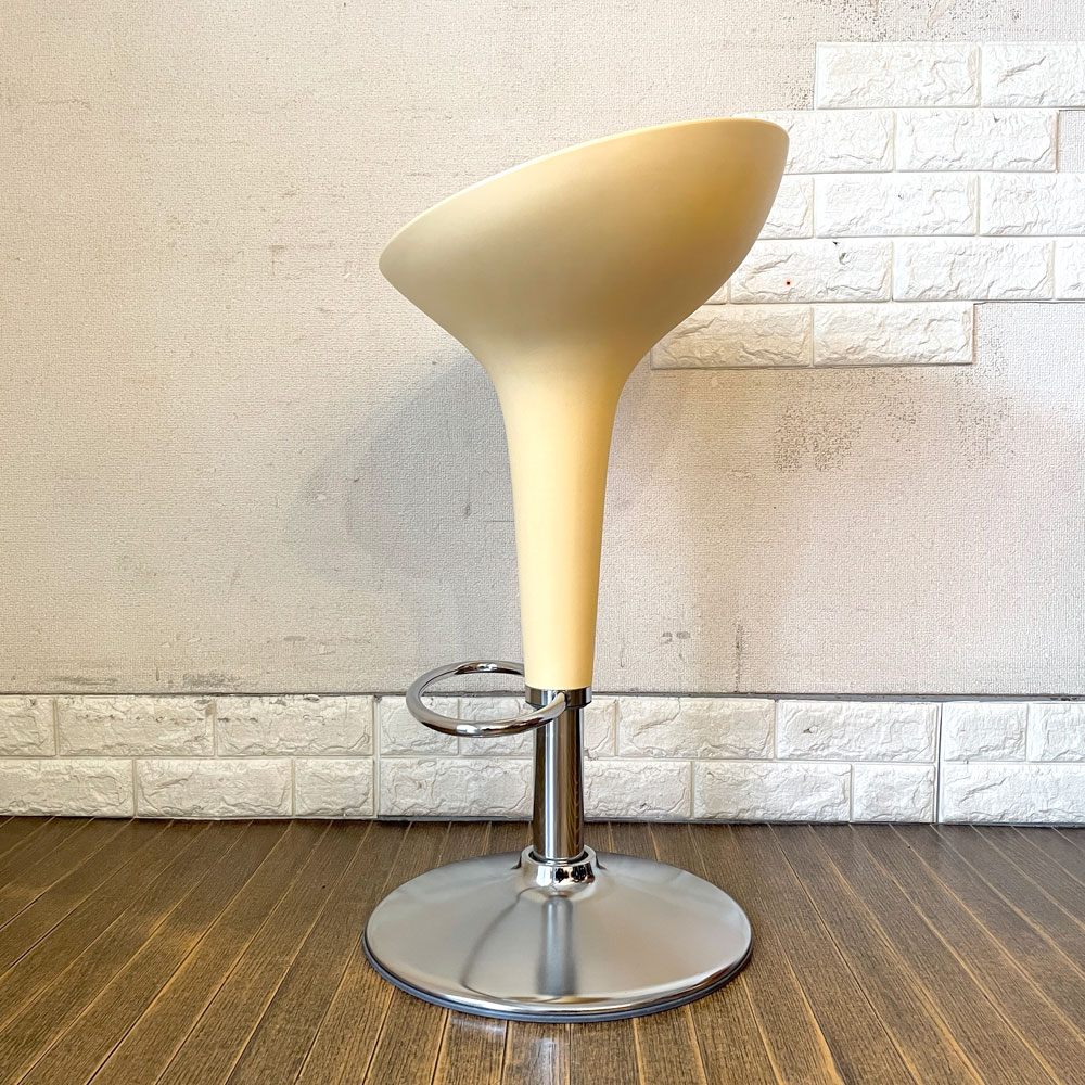 マジス MAGIS ボンボ BOMBO STOOL カウンタースツール ホワイト ABS樹脂 スチール クロムメッキ仕上げ 昇降式 ステファノ・ジョバンノーニ イタリアモダン 定価￥144,100- A ◎