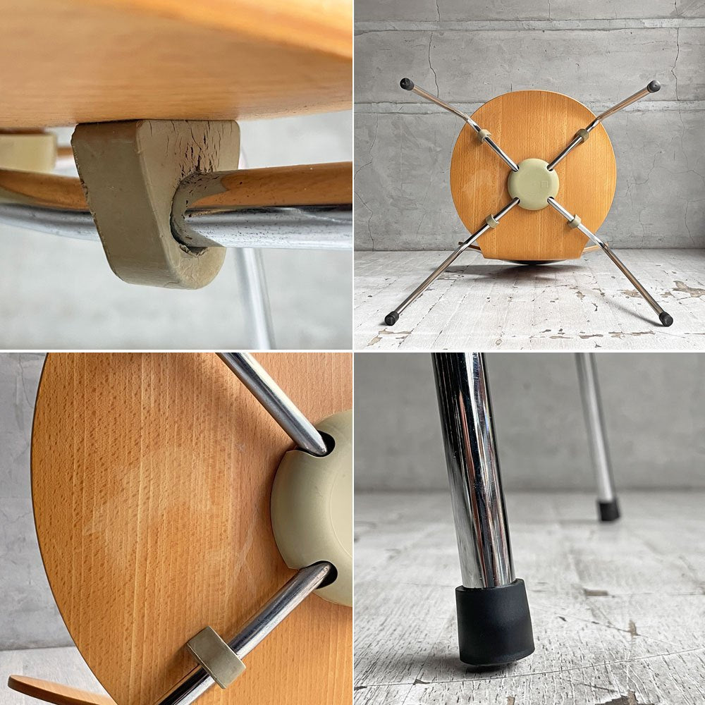 フリッツハンセン Fritz Hansen 3101 アントチェア 4本脚 ナチュラルビーチ材 ラッカー仕上げ アルネ・ヤコブセン 北欧家具 A ♪