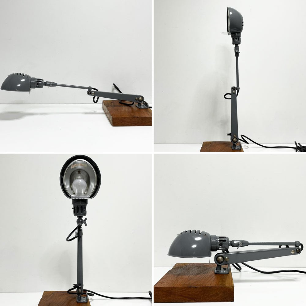 デイザー DAZOR USビンテージ クランプデスクライト グレー ミリタリー インダストリアル アメリカ  P.F.S取扱 現状品 ●
