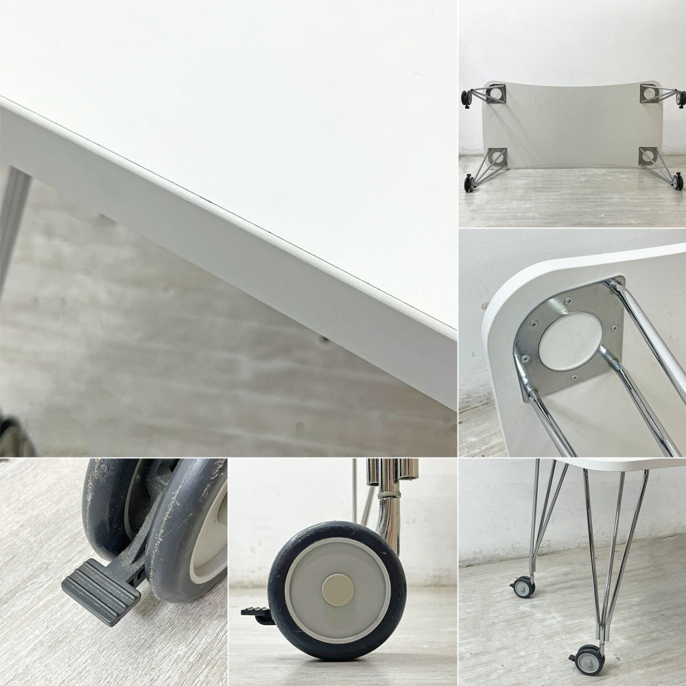 カルテル Kartell マックステーブル MAX TABLE ホワイト ミーティングテーブル キャスター付 フェルーチョ・ラヴィアーニ Ferruccio Laviani イタリア 定価￥224,400- ●
