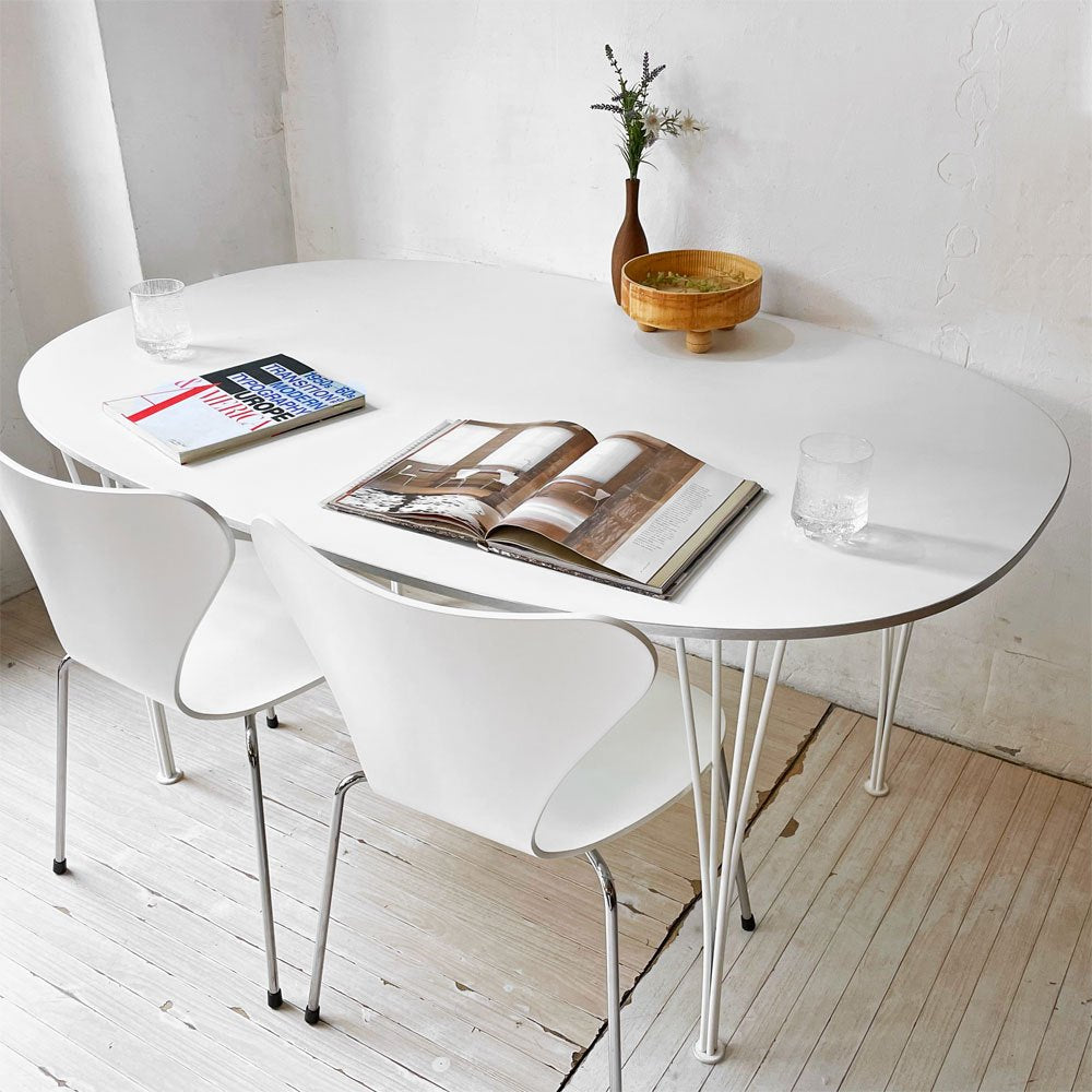 フリッツハンセン Fritz Hansen Bテーブル スーパー楕円テーブル ダイニングテーブル ピート・ハイン ブルーノ・マットソン アルネ・ヤコブセン デンマーク 北欧家具 参考定価￥382,800- ★