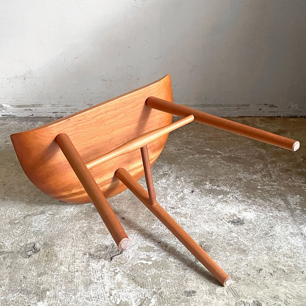 シキファニチア SIKI FURNITURE スツールテーブル STOOL TABLE 1 サイドテーブル ブラックチェリー無垢材 W45cm 板座 国産家具 ■
