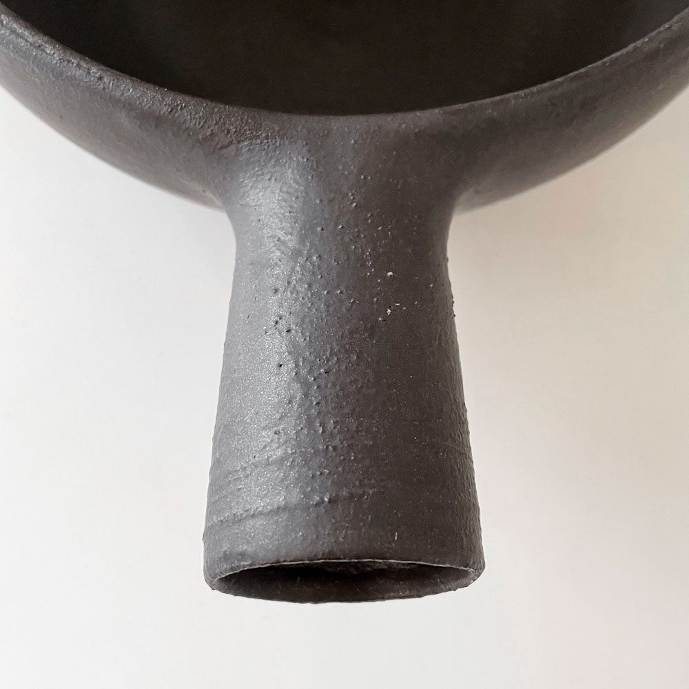 正島克哉 Katsuya Shoujima 片手土鍋 黒 大 全幅26cm 直火可 工房正島 現代作家 D ◎