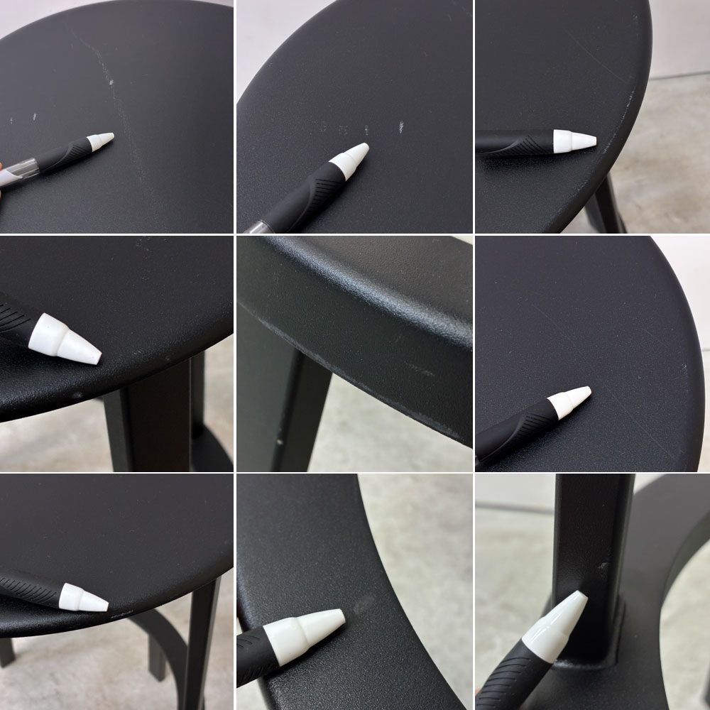 ヘイ HAY リボルバー バースツール ハイ REVOLVER BAR STOOL HIGH H76cm ブラック 回転式座面 レオン・ランズメイヤー デンマーク 定価￥56,100 - B ●