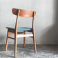 北欧ビンテージ Scandinavian vintage ダイニングチェア チーク材 x ビーチ材 ブルー系 ファブリック 北欧家具 ■