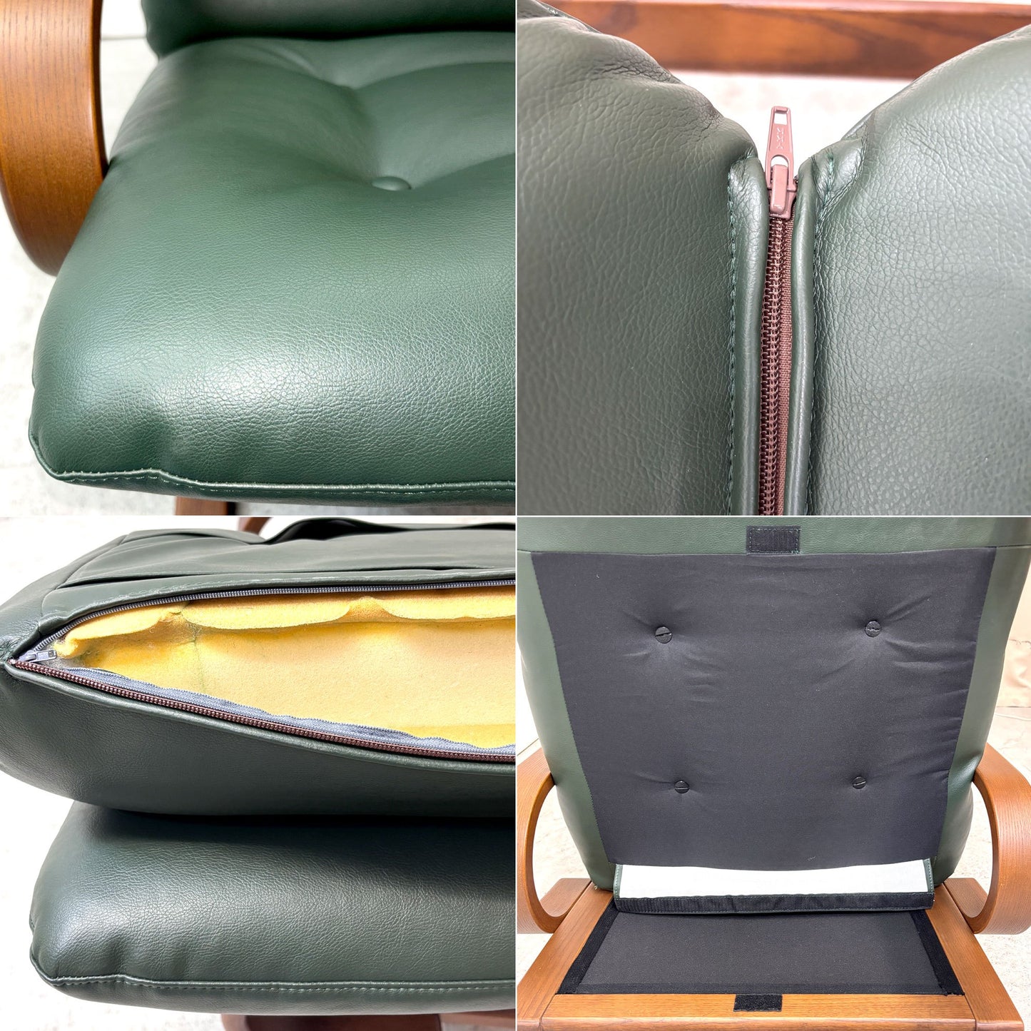 冨士ファニチア FUJI FURNITURE アージオ Agio 1人掛け 両肘 アームチェア ウォールナット材 成形合板 レザー ●