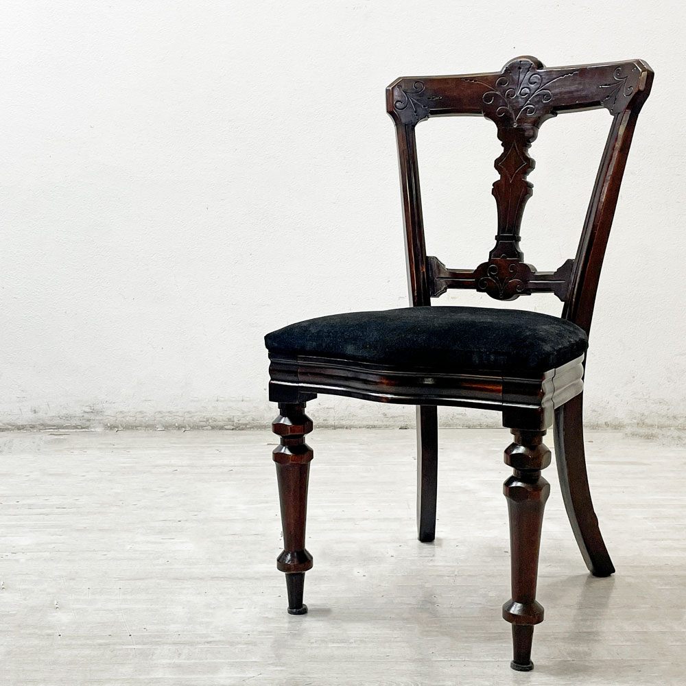 UKアンティーク ジェームズライリー JAMES REILLY作 マホガニー材 ダイニングチェア カイトマーク有 推定1800年代後半製造品 英国家具 ロイズアンティークス Lloyd's Antiques 購入品 B ●