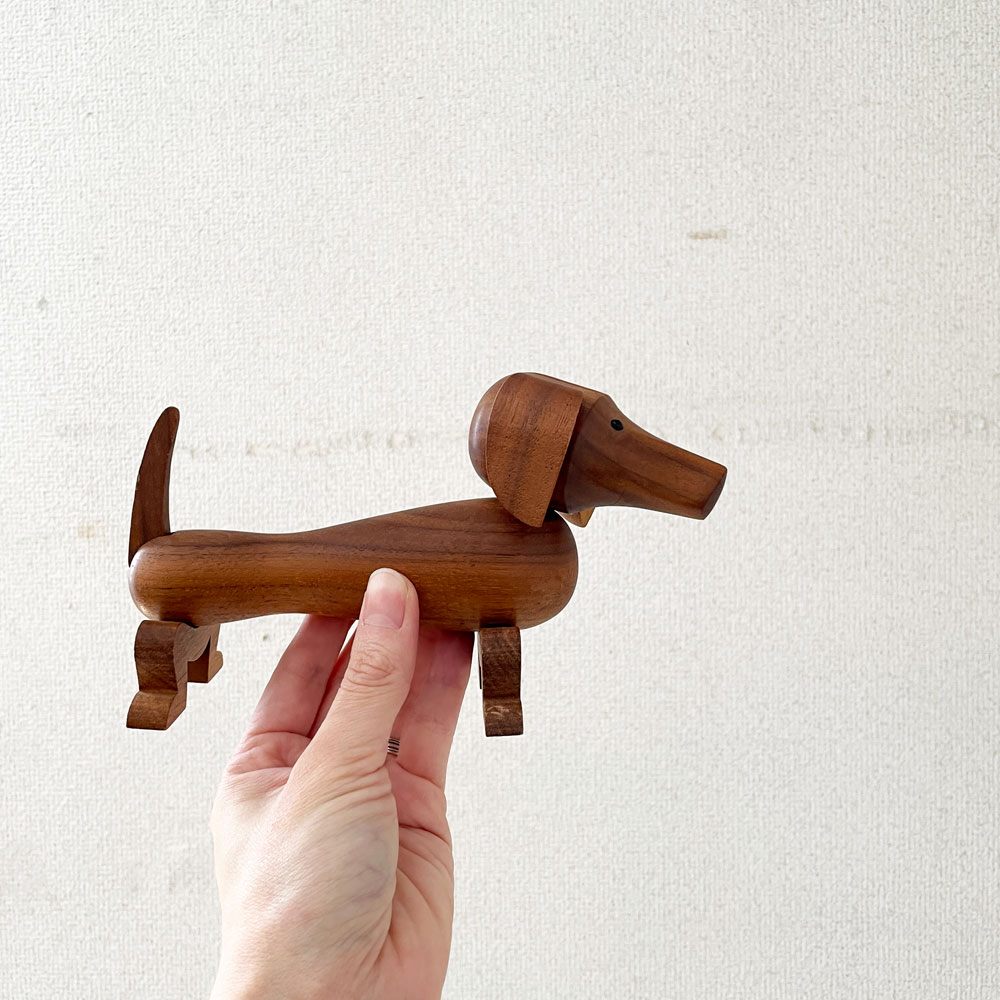 カイボイスン KAY BOJESEN DENMARK ドッグ Dog ダックスフント 木製オブジェ W10.5cm ウォールナット材 カイ・ボイスン デンマーク 北欧雑貨 定価￥19,800- ◎