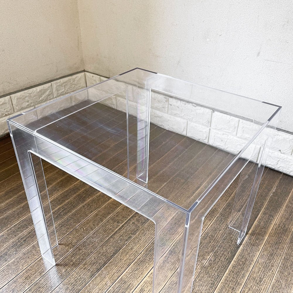 カルテル Kartell ジョリー JOLLY サイドテーブル クリスタル W40cm パオロ・リザット Paolo Rizzatto イタリア 定価￥31,300- ◎