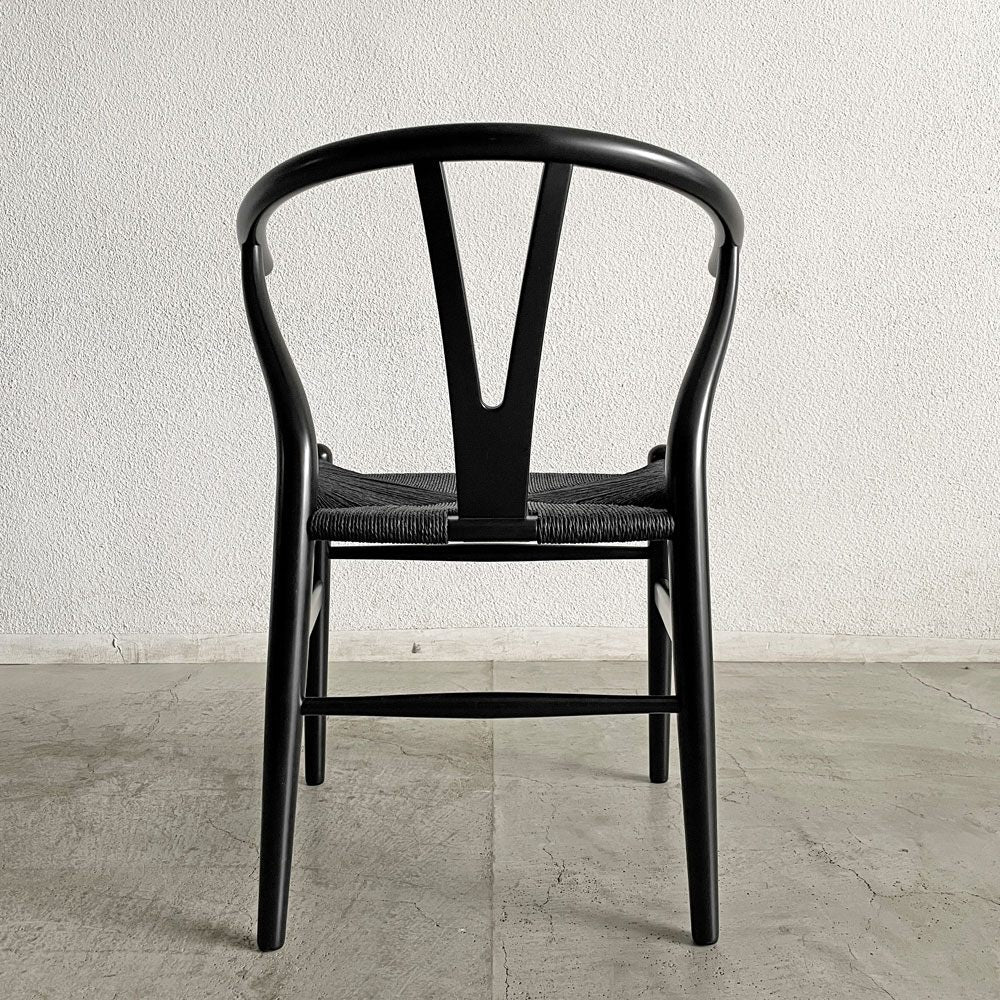 カールハンセン＆サン Carl Hansen & Son CH24 Yチェア ビーチ材 ブラックラッカー×ブラックペーパーコード 日本仕様サイズ ハンス・J・ウェグナー デンマーク 北欧家具 A 〓