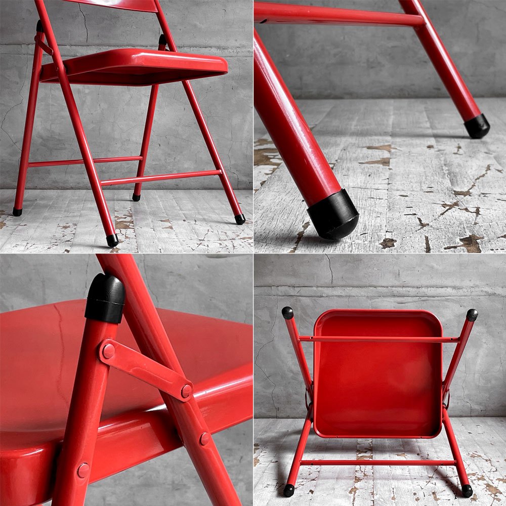シュプリーム Supreme 20aw メタルフォールディングチェア Metal Folding Chair ダイニングチェア レッド スチール 折り畳み ♪