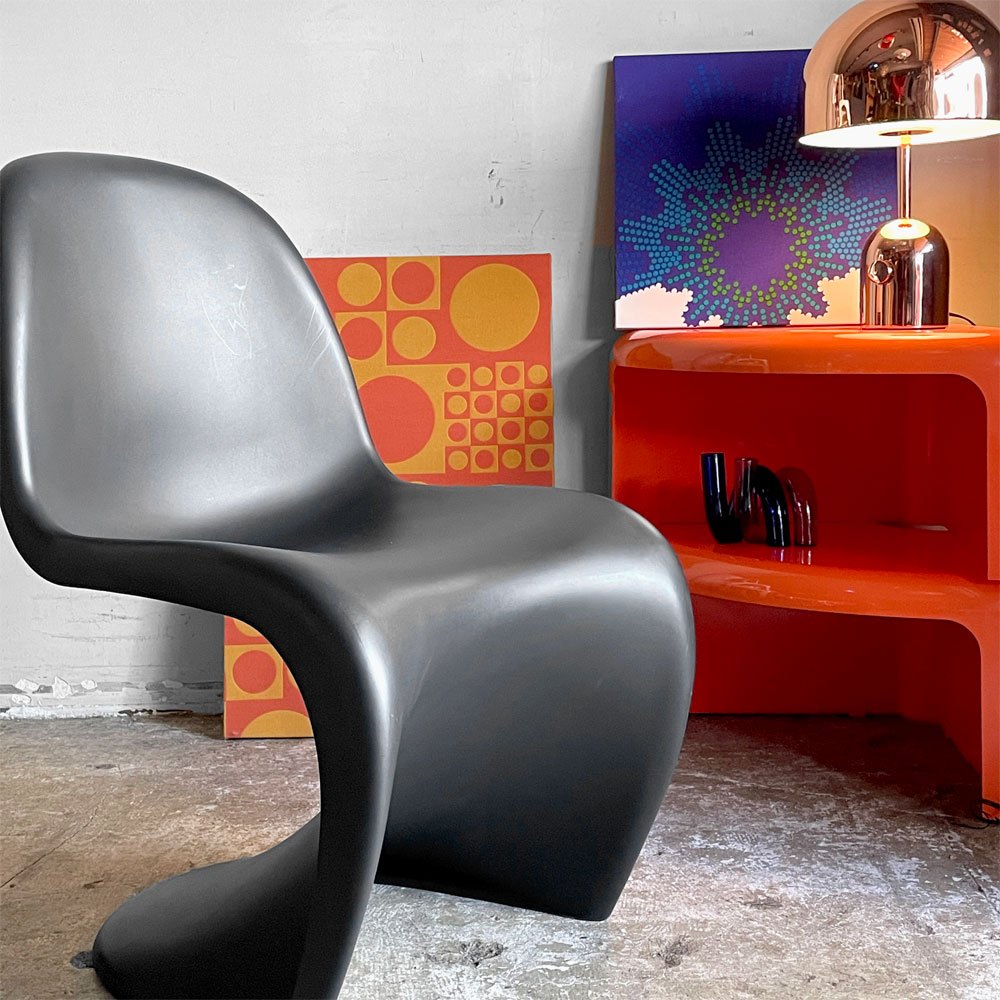 ヴィトラ vitra パントンチェア ダイニングチェア スタッキングチェア ディープブラック ヴェルナー・パントン Panton ミッドセンチュリー スペースエイジ ■