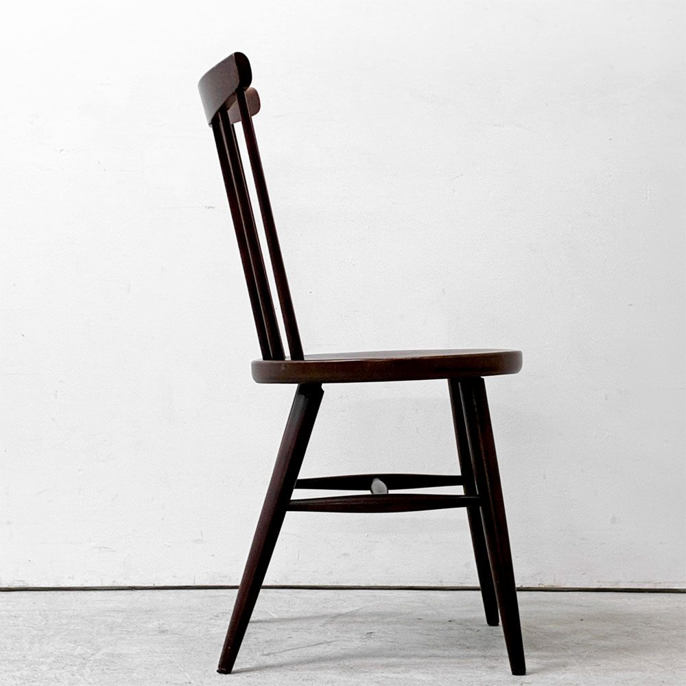 秋田木工 Akimoku ハンナチェア Hanna Chair スピンドルチェア ダイニングチェア ブラウン系 和モダン ジャパンビンテージ ●