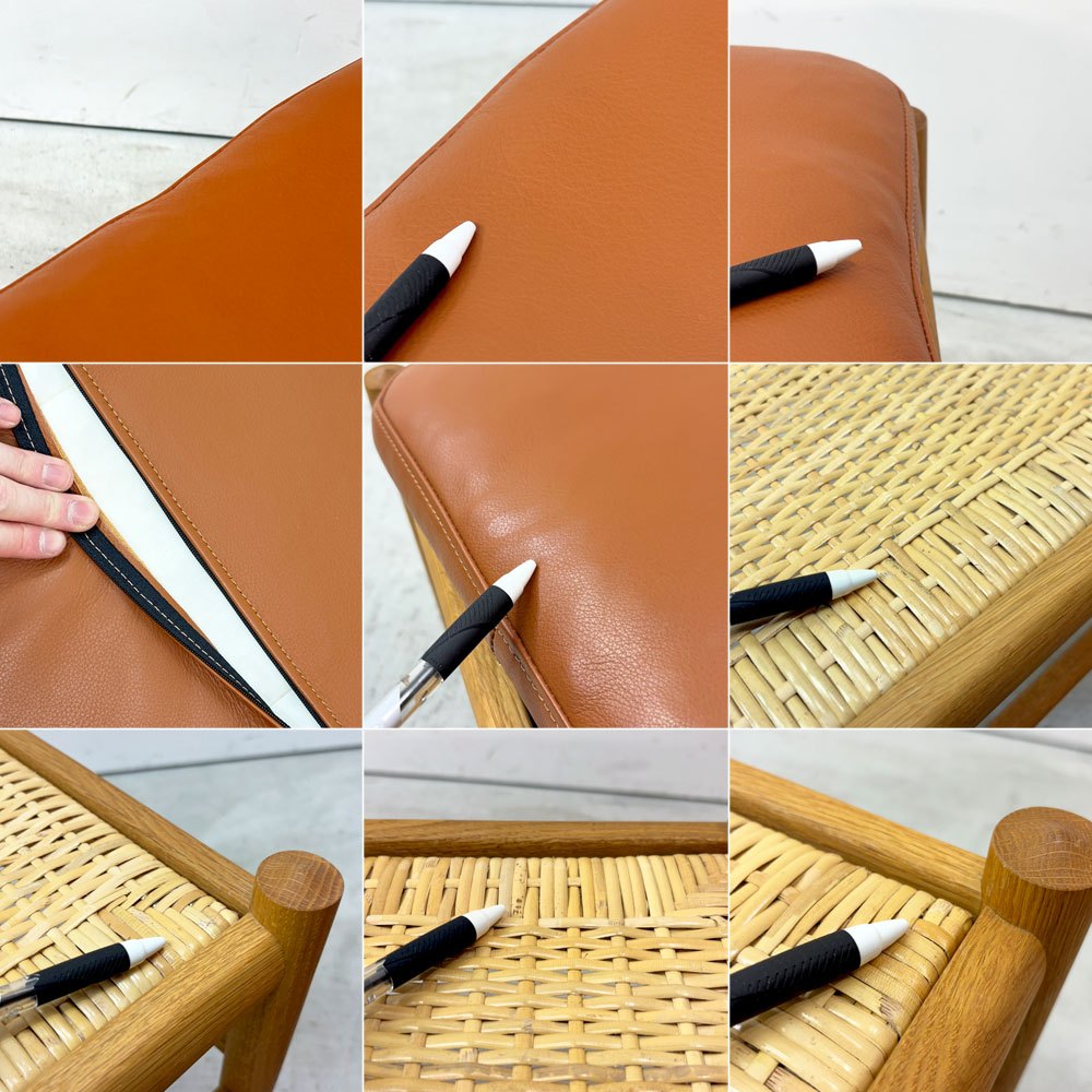 カールハンセン＆サン Carl Hansen & Son コロニアルフットスツール OW149F オーク材オイル仕上げ THOR307 ライトブラウンレザー オーレ・ヴァンシャー ●