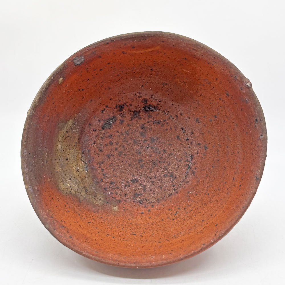 森岡成好 南蛮焼締 碗 鉢 ボウル15.5cm 陶芸家 現代作家 B ●