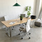 カンディハウス CONDE HOUSE スレッド ダイニング ソリッド テーブル SLED Dining Solid Table 稀少 ステンレス脚 無垢楢材天板 オーク W230×D100cm デスク 参考価格合計￥733,700以上 状態良好 〓