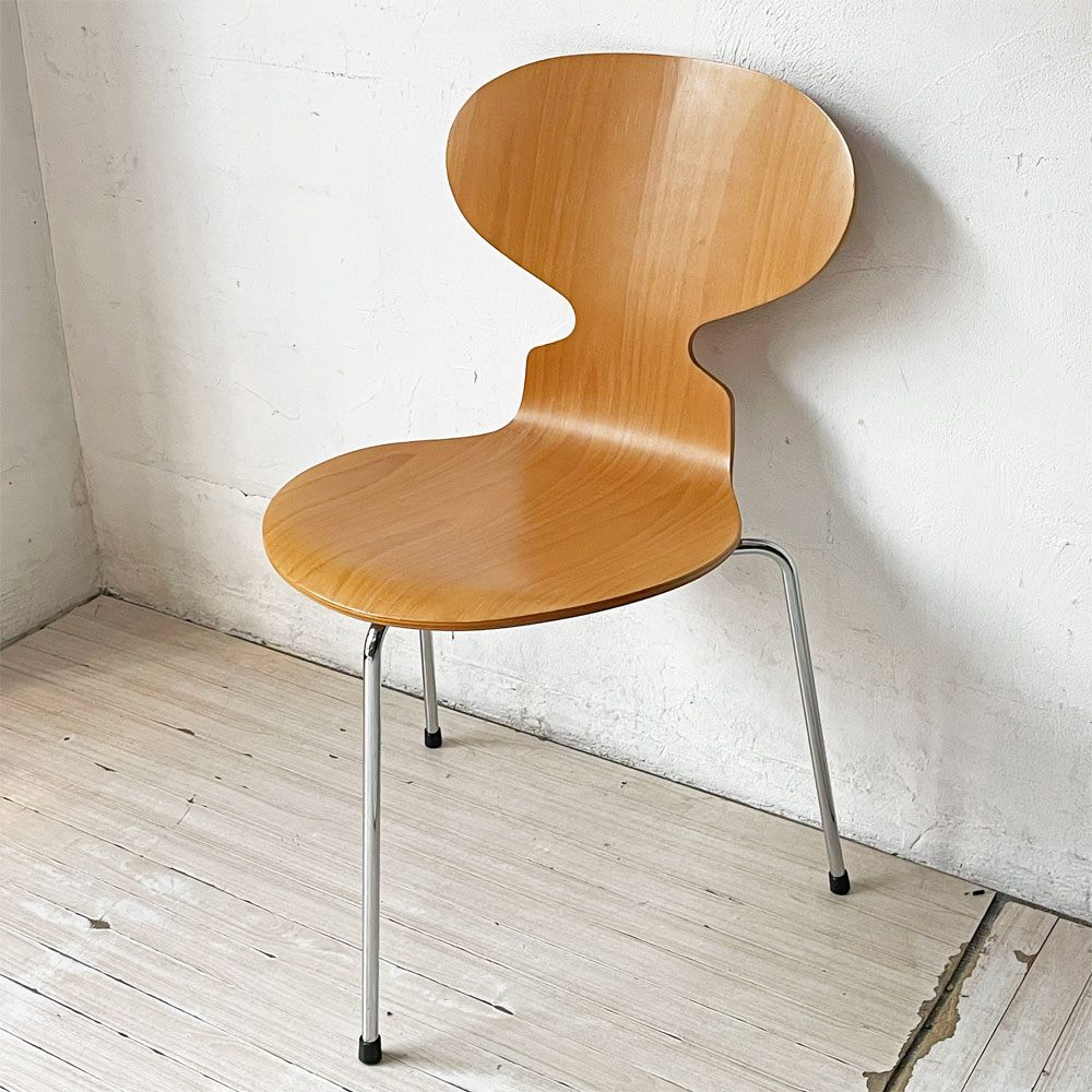 フリッツハンセン Fritz Hansen アントチェア 3本脚 ビーチ材 ラッカー仕上げ アルネ・ヤコブセン 北欧家具 2004年製 ★